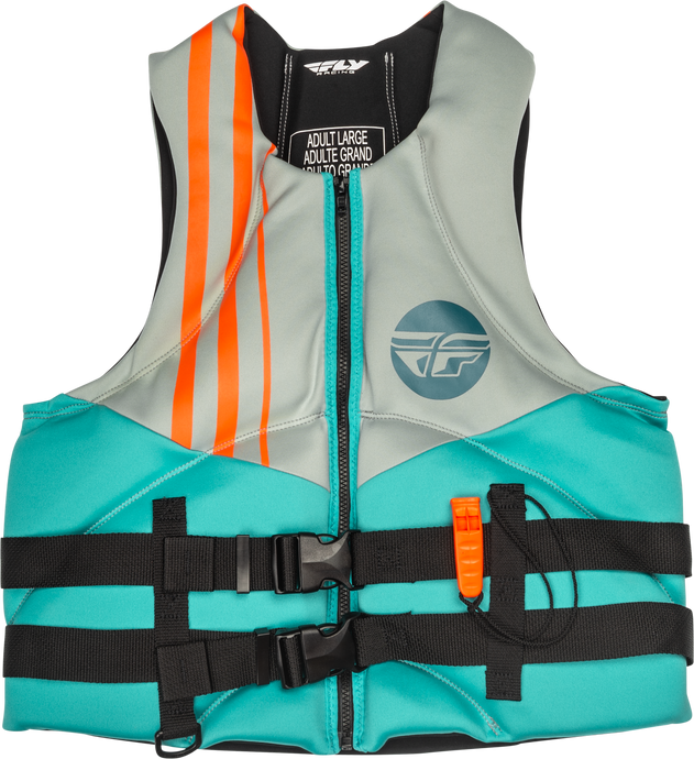 NEOPRENE FLOTATION VEST TEAL/GREY/ORANGE LG 221-30403L image 1