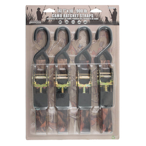 4 PACK CAMO RATCHET STRAPS