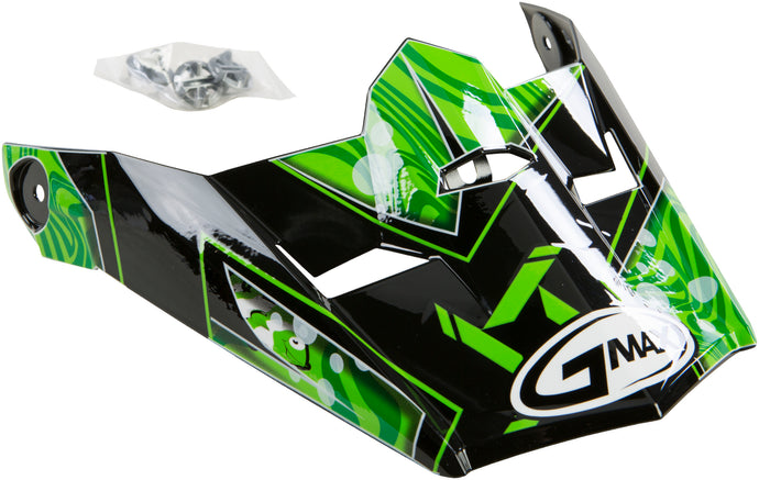 VISOR W/SCREWS HOOPER MX-46Y BLACK/GREEN YS-YL G046859 image 1