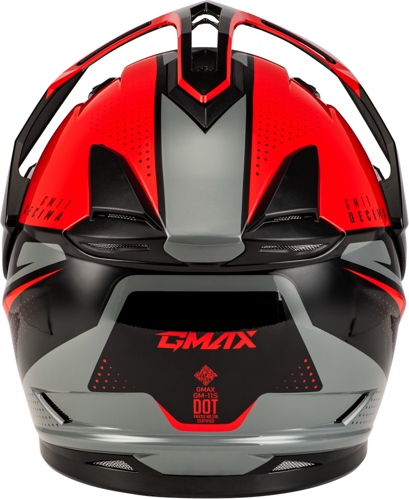 Load image into Gallery viewer, GM-11 DECIMA HELMET BLACK/RED/GREY XS A11161203 image 2

