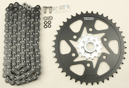 SPROCKET/CHAIN KIT STL/STL 14/42T SIL SX3 520-108L BLK CK6352 image 1