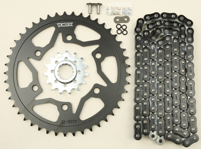 SPROCKET/CHAIN KIT STL/STL 15/45T SIL RX3 520-114L BLK CK6354 image 1