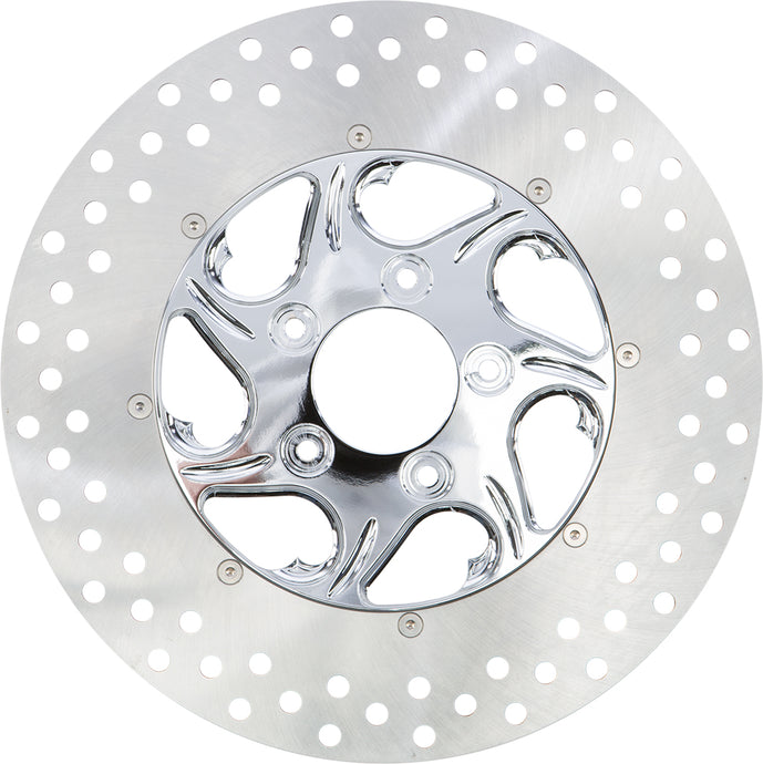 2PC REAR LEFT FLOW DISC CHROME 11.8