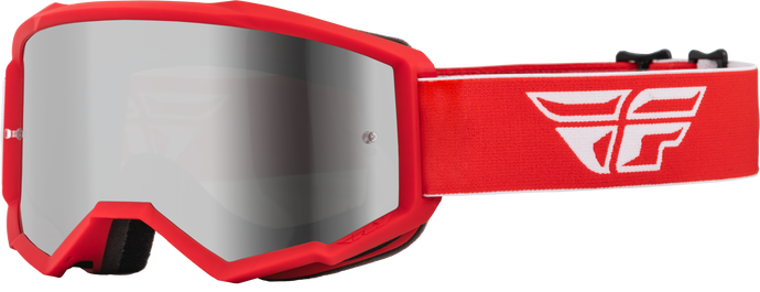 YOUTH ZONE GOGGLE RED/WHITE W/ SILVER MIRROR/SMOKE LENS 37-51725 image 1