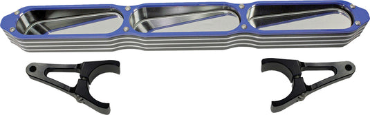 3-PANEL REAR VIEW MIRROR W/BEZEL BLUE 2