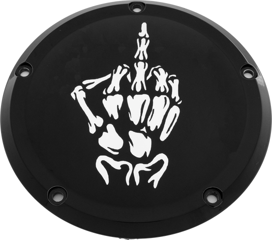 7   M8 FLT/FLH DERBY COVER BONE FINGER BLACK SKUL24-46BG image 1