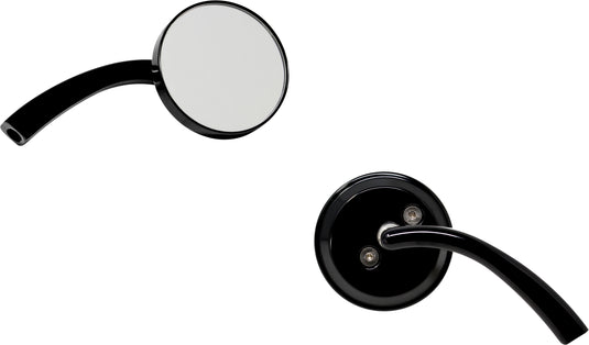 BILLET ROUND MIRROR LEFT BLACK N-BML-2 image 1