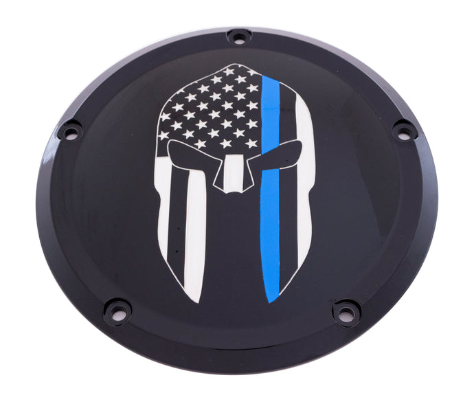 7   M8 FLT/FLH DERBY COVER SPARTA BLUE LINE BLACK LE02-46BG image 1