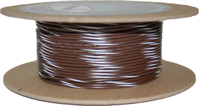 100' SPOOL 20-GAUGE WIRE (BROWN/WHITE STRIPE) NWR-19-100-20 image 1