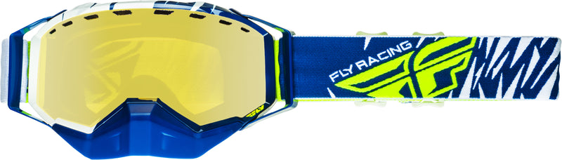 Load image into Gallery viewer, ZONE PRO SNOW GOGGLE BLU/WHT /HI-VIS YLW POL ORA M.SMK LENS FLB-009 image 1
