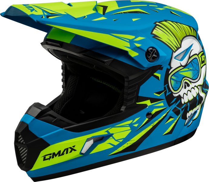 YOUTH MX-46Y UNSTABLE HELMET MATTE BLUE/GREEN YM D3465181 image 1