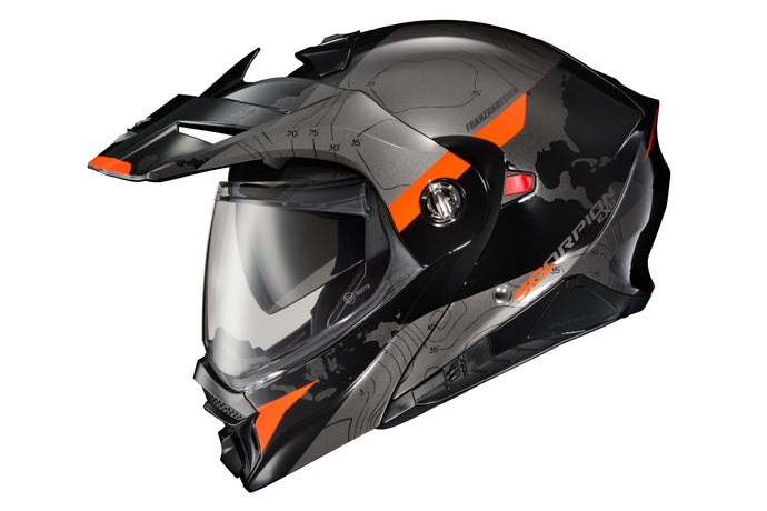 EXO-AT960 MODULAR HELMET TOPOGRAPHIC BLACK/ORANGE XL 96-1036 image 1