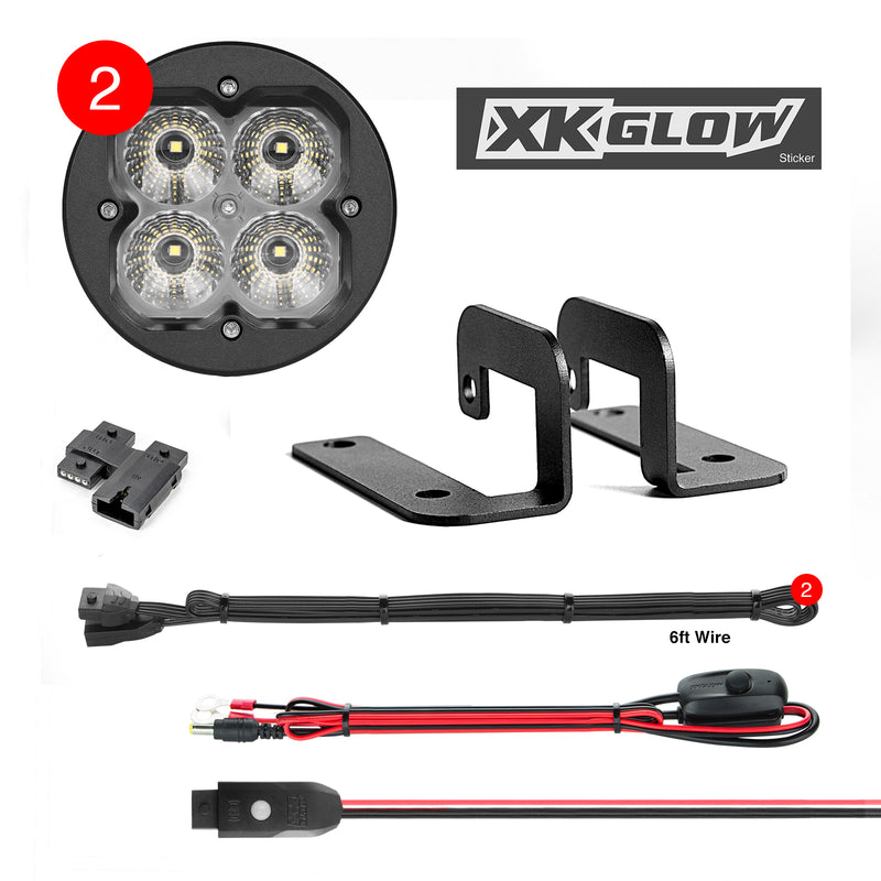 Load image into Gallery viewer, 20W ROUND RGB POD LIGHTS FLOOD BEAM PR XK065003-FL-KIT image 1
