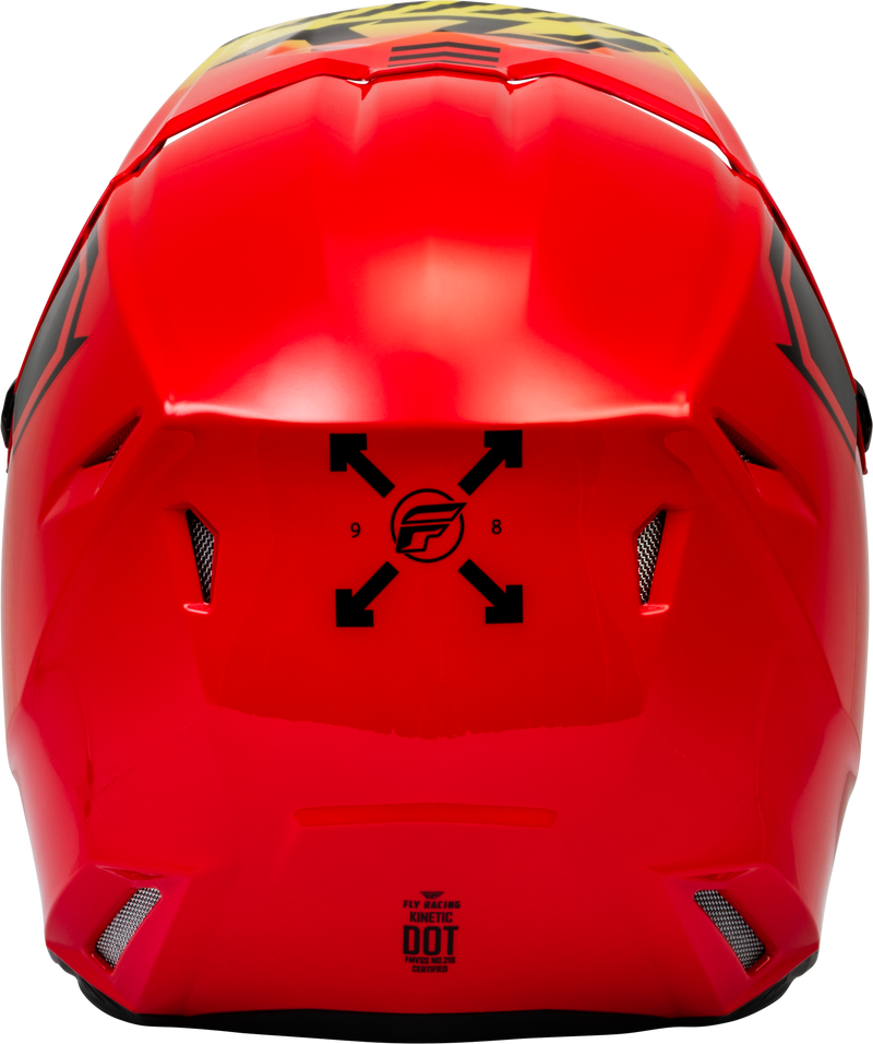 Load image into Gallery viewer, KINETIC MENACE HELMET RED/BLACK/YELLOW XL F73-8658X image 2
