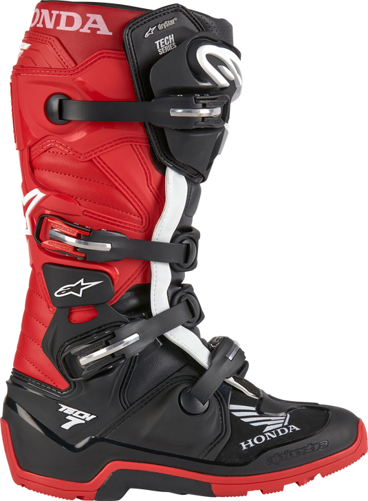 HONDA TECH 7 ENDURO DRYSTAR BLACK/BRIGHT RED SZ 7 2012723-1303-7 image 2