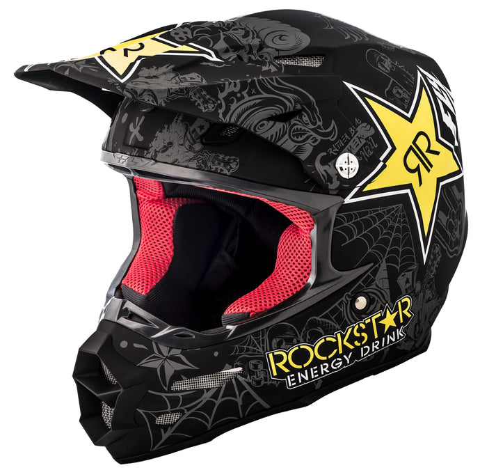 F2 CARBON ROCKSTAR HELMET MATTE BLACK/CHARCOAL/YELLOW 2X 73-4076-6-2X image 1