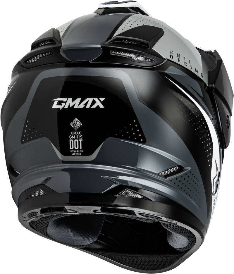 Load image into Gallery viewer, GM-11 DECIMA HELMET BLACK/GREY/WHITE SM A1116454 image 4

