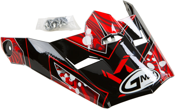 VISOR W/SCREWS HOOPER MX-46Y BLACK/RED YS-YL G046857 image 1