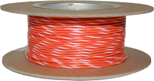 #18-GAUGE ORANGE/WHITE STRIPE 100' SPOOL OF PRIMARY WIRE NWR-39-100