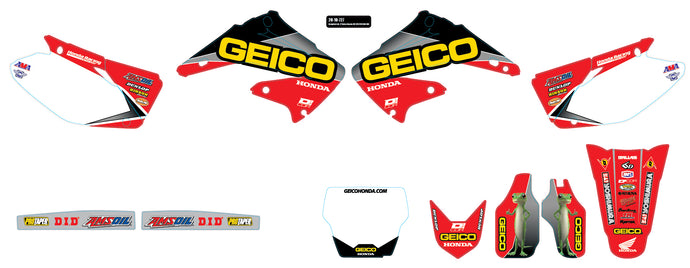 17 GEICO HONDA COMPLETE GRAPHIC KIT WHITE 20-10-727 image 1