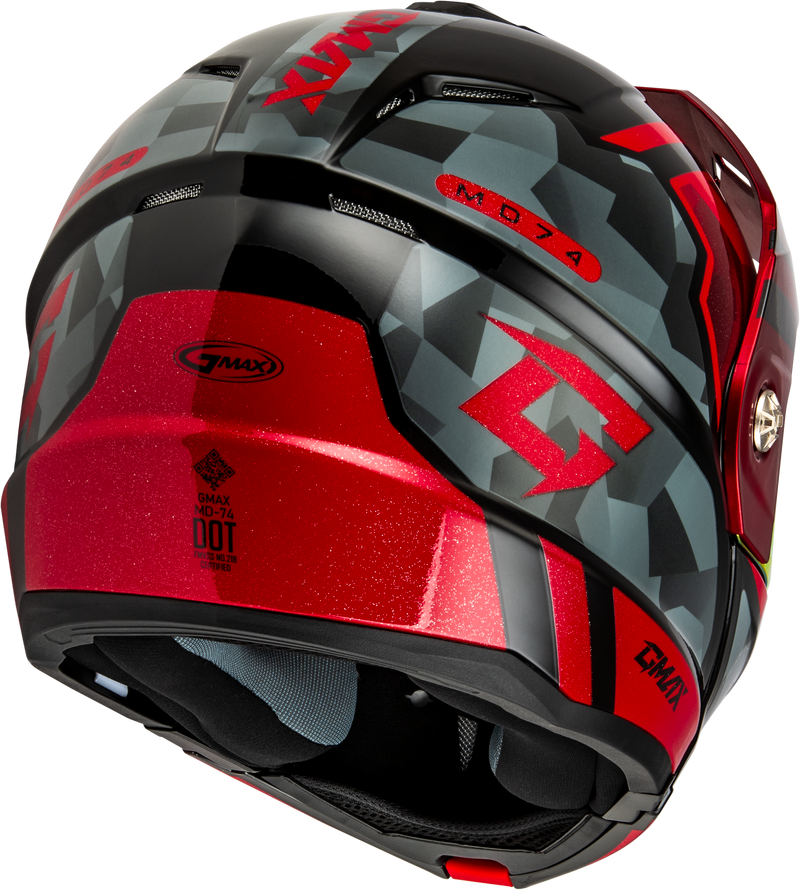 Load image into Gallery viewer, MD-74 STRIKER MODULAR HELMET W RED SHIELD BLK/GRY/RD MTLC 2X M17411158 image 4
