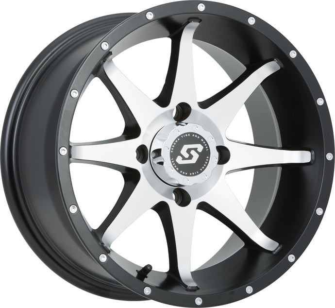 STORM WHEEL 12X7 4/137 5+2 (+10MM) BLK/MACHINED A7627037-T-52S image 1