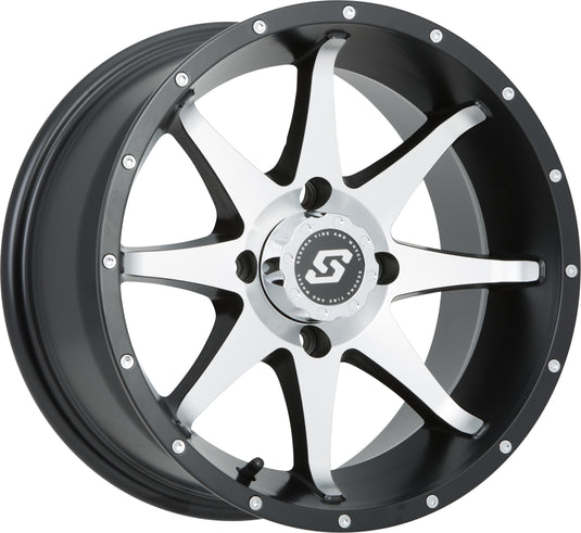 STORM WHEEL 12X7 4/137 5+2 (+10MM) BLK/MACHINED A7627037-T-52S image 1