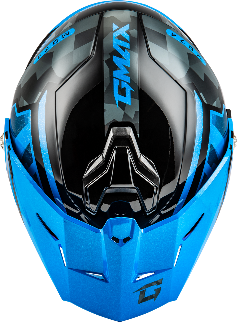 Load image into Gallery viewer, MD-74 STRIKER MODULAR HELMET W/BLU SHLD BLK/GRY/BLU MTLC XS M17411243 image 3
