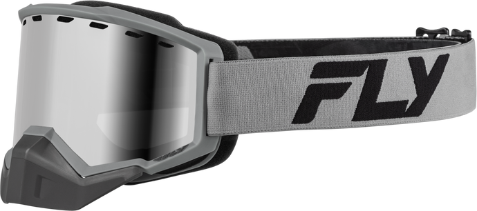 FOCUS SNOW GOGGLE SILVER/CHAR W/ SILVER MIRROR/SMOKE LENS FLB-24F2 image 1