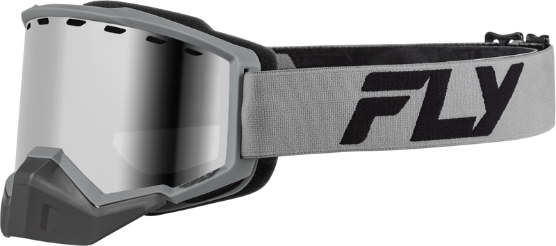 Load image into Gallery viewer, FOCUS SNOW GOGGLE SILVER/CHAR W/ SILVER MIRROR/SMOKE LENS FLB-24F2 image 1
