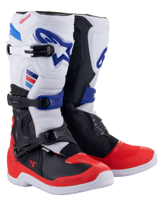 TECH 3 BOOTS WHITE/RED/BLUE SZ 10 2013018-2307-10 image 1