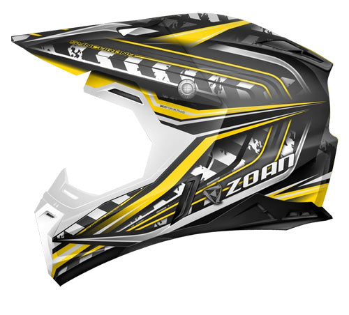 ZOAN SYNCHRONY MX HELMET, MONSTER BLACK/YELLOW - 2X