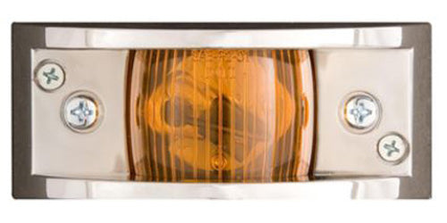 CHROME PLATED CLEARANCE LIGHT AMBER