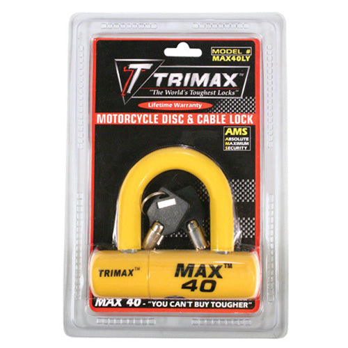 TRIMAX MULTI-PURPOSE DISC/CABLE LOCK/U-LOCK - YELLOW