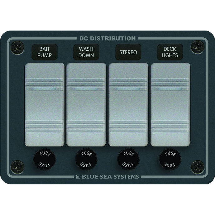 Blue Sea 8262 Waterproof Panel 4 Position - Slate Grey [8262]