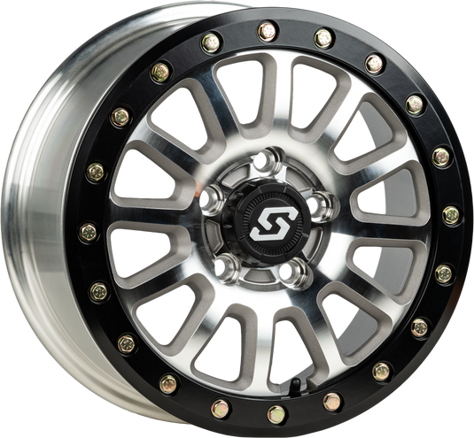 SANO BDLK WHEEL 15X7 5/4.5 6+1 (+50MM) BLK/AS CAST A21MA-57012+50 image 2