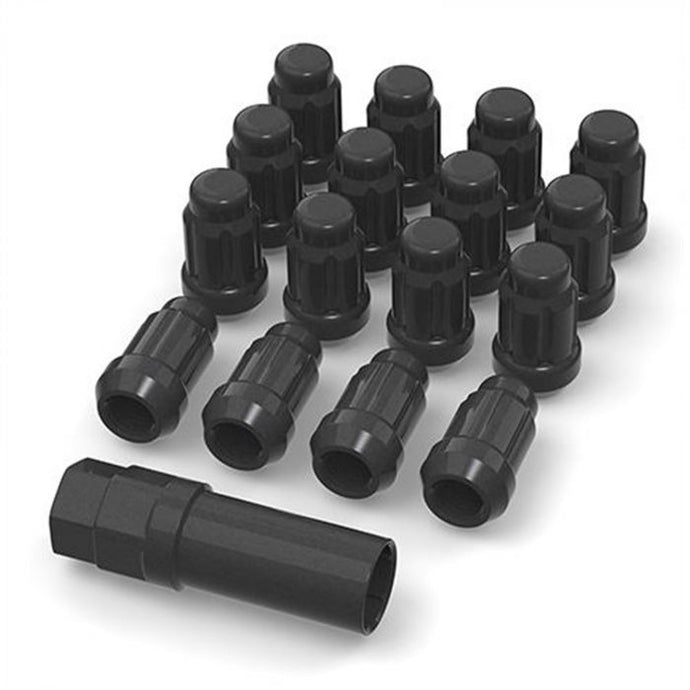 LUG NUT SET BLACK WITH KEY & VALVE STEM 12X1.25 (20PCS)