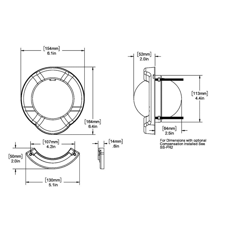 Load image into Gallery viewer, Ritchie SR-2 Venture Sail Boat Compass w/Clinometer - Bulkhead Mount - Black [SR-2]
