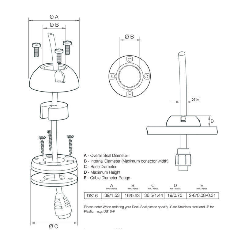 Load image into Gallery viewer, Scanstrut DS16-P Vertical Cable Seal [DS16-P]
