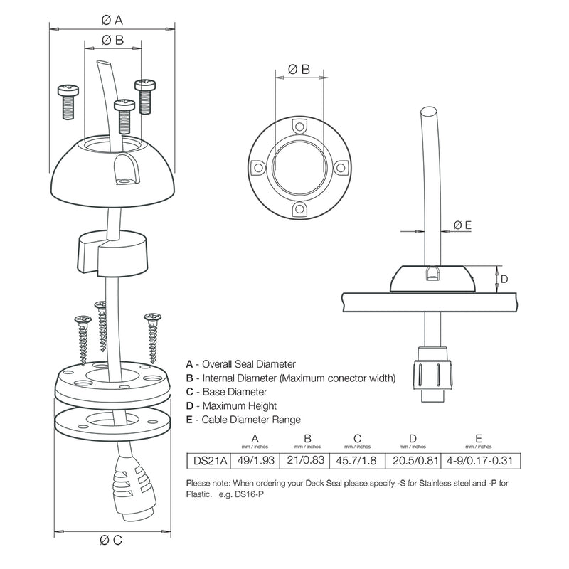 Load image into Gallery viewer, Scanstrut DS21A-P Vertical Cable Seal [DS21A-P]
