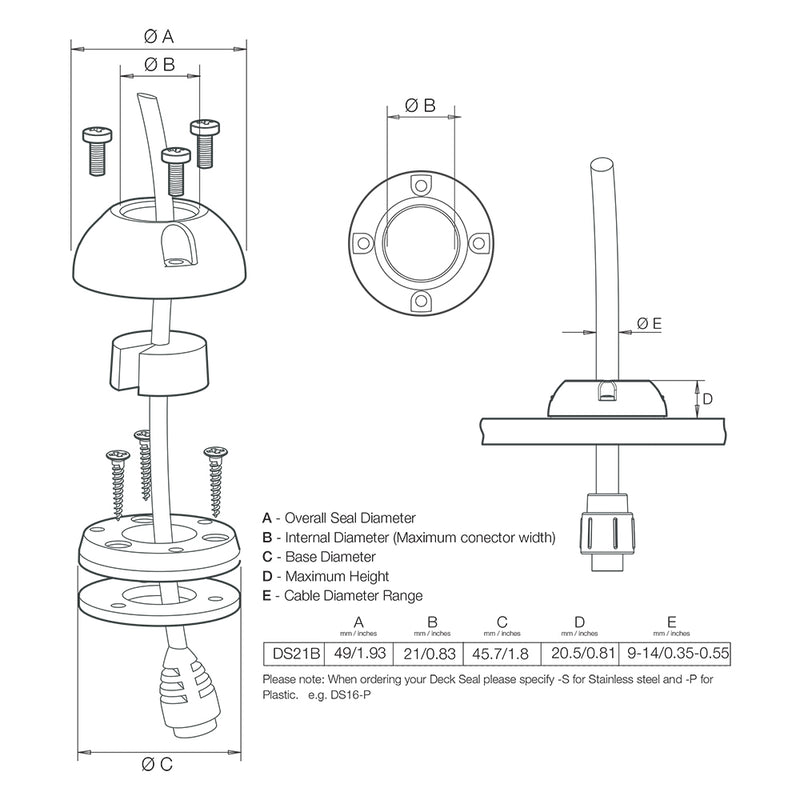 Load image into Gallery viewer, Scanstrut DS21B-P Vertical Cable Seal [DS21B-P]
