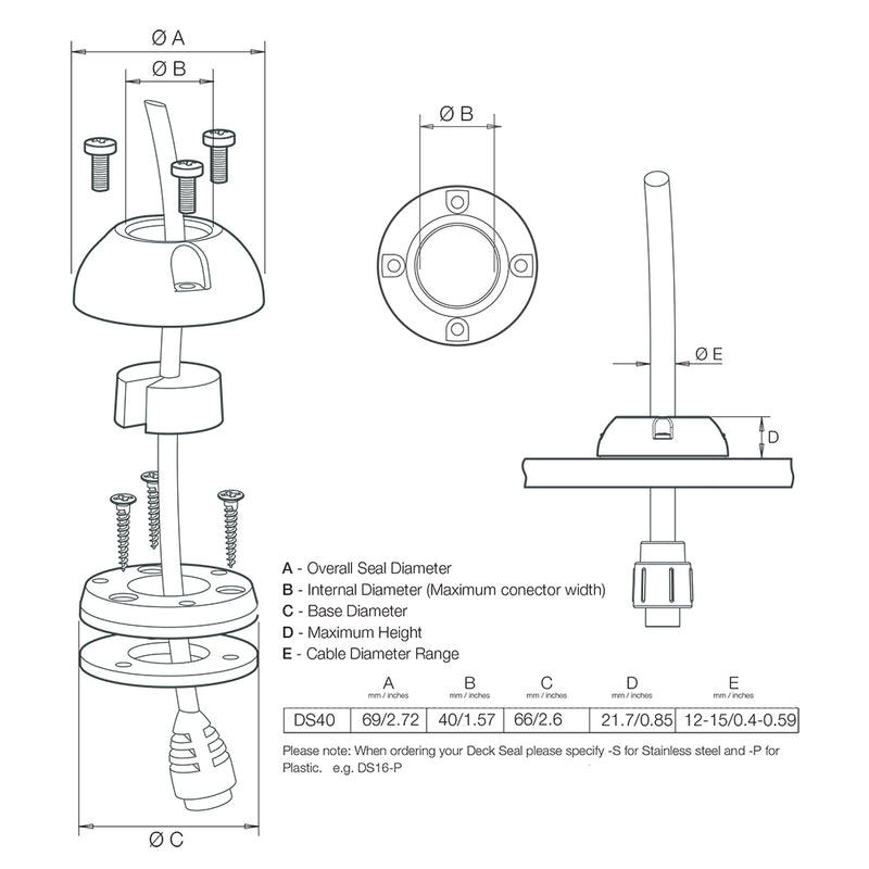 Load image into Gallery viewer, Scanstrut DS40-P Vertical Cable Seal [DS40-P]
