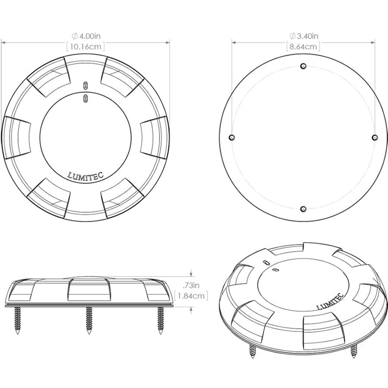 Load image into Gallery viewer, Lumitec Aurora LED Dome Light - White Finish - White/Blue Dimming [101075]
