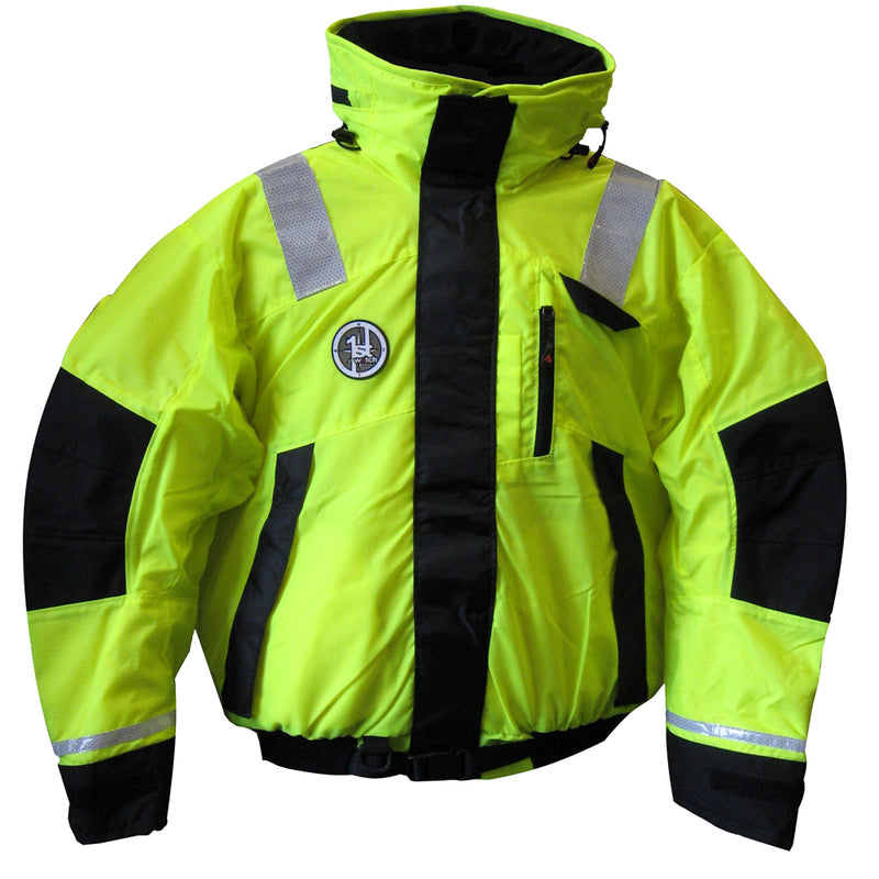 Load image into Gallery viewer, First Watch AB-1100 Flotation Bomber Jacket - Hi-Vis Yellow/Black - XL [AB-1100-HV-XL]
