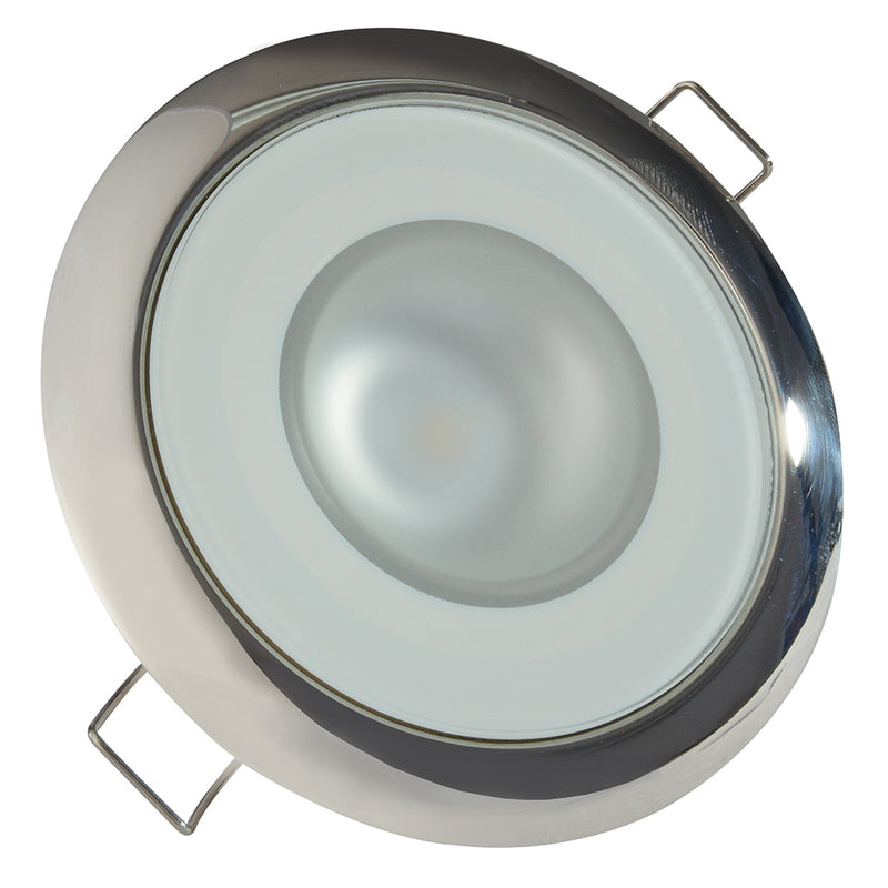 Load image into Gallery viewer, Lumitec Mirage - Flush Mount Down Light - Glass Finish/Polished SS - 4-Color Red/Blue/Purple Non Dimming w/White Dimming [113110]
