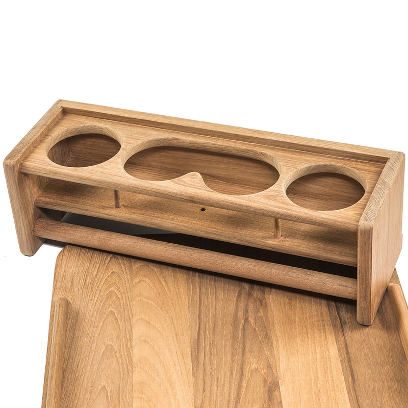 Load image into Gallery viewer, Whitecap Teak Drinkholder w/Removable Cockpit Table Top - Holds 4 Glasses [61394C]
