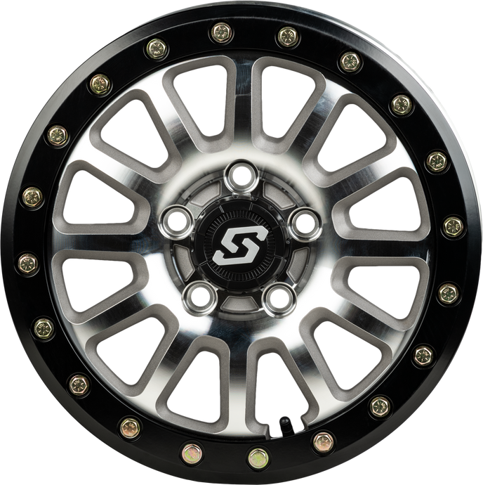 SANO BDLK WHEEL 15X7 5/4.5 6+1 (+50MM) BLK/AS CAST A21MA-57012+50 image 1