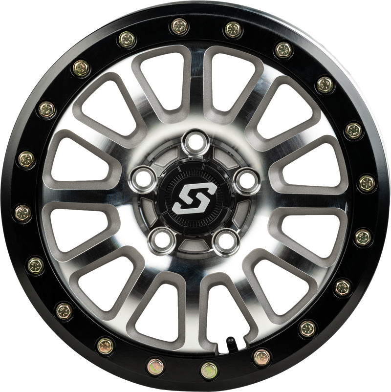 Load image into Gallery viewer, SANO BDLK WHEEL 15X7 5/4.5 6+1 (+50MM) BLK/AS CAST A21MA-57012+50 image 1
