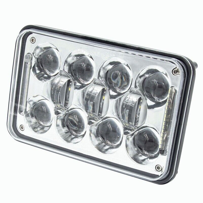 Premium 4 by 6 Sealed Beam LED Headlight Chrome Housing 4