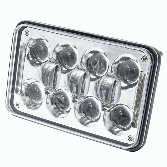 Premium 4 by 6 Sealed Beam LED Headlight Chrome Housing 4"x6"